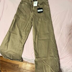 Classic Tan Wide Leg Women's Jeans